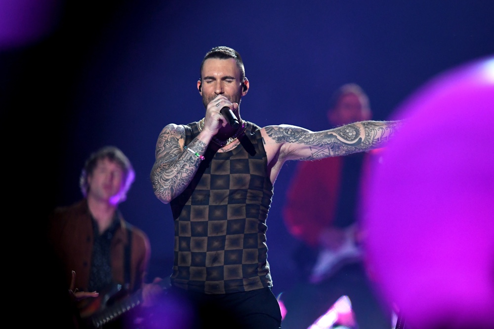 Adam Adam Levine performs during the Pepsi Super Bowl LIII Halftime Show at Mercedes-Benz Stadium on February 3, 2019 in Atlanta, Georgia.Levine Pepsi Super Bowl LIII Halftime Show