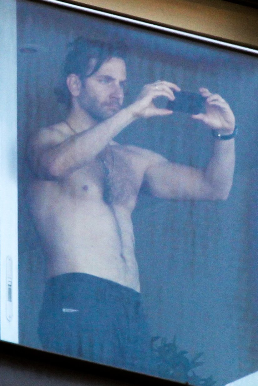 Shirtless Bradley Cooper enjoys the view in Rio de Janeiro