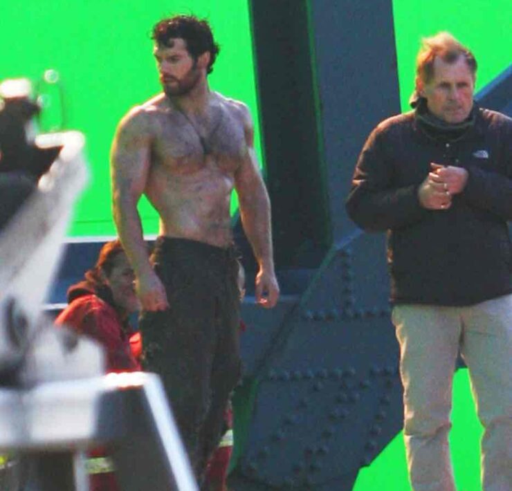 A Shirtless Henry Cavill On The Set Of 'Man Of Steel'