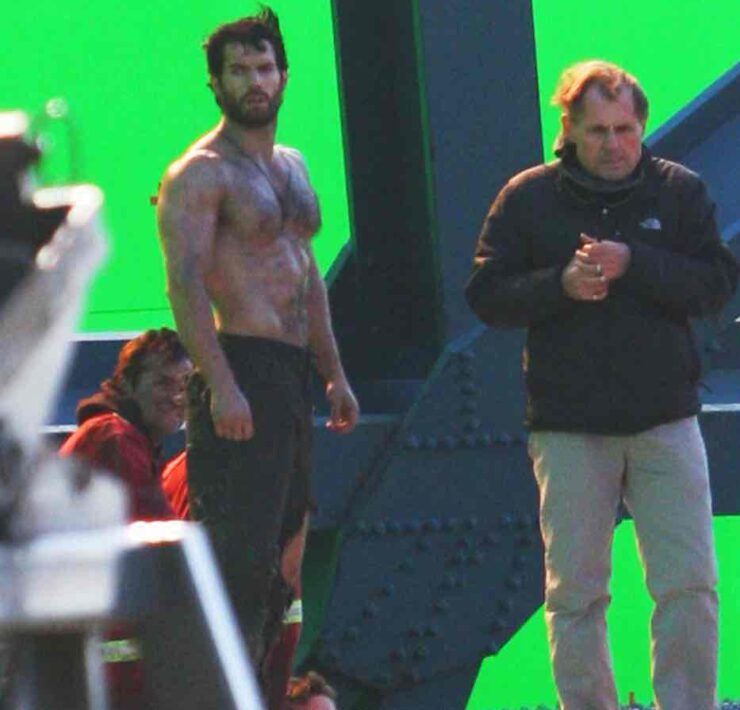 A Shirtless Henry Cavill On The Set Of 'Man Of Steel'