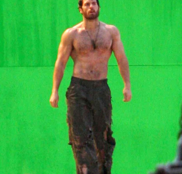 A Shirtless Henry Cavill On The Set Of 'Man Of Steel'