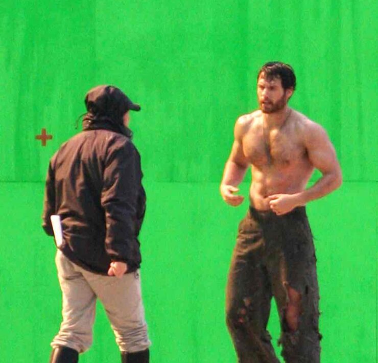 A Shirtless Henry Cavill On The Set Of 'Man Of Steel'