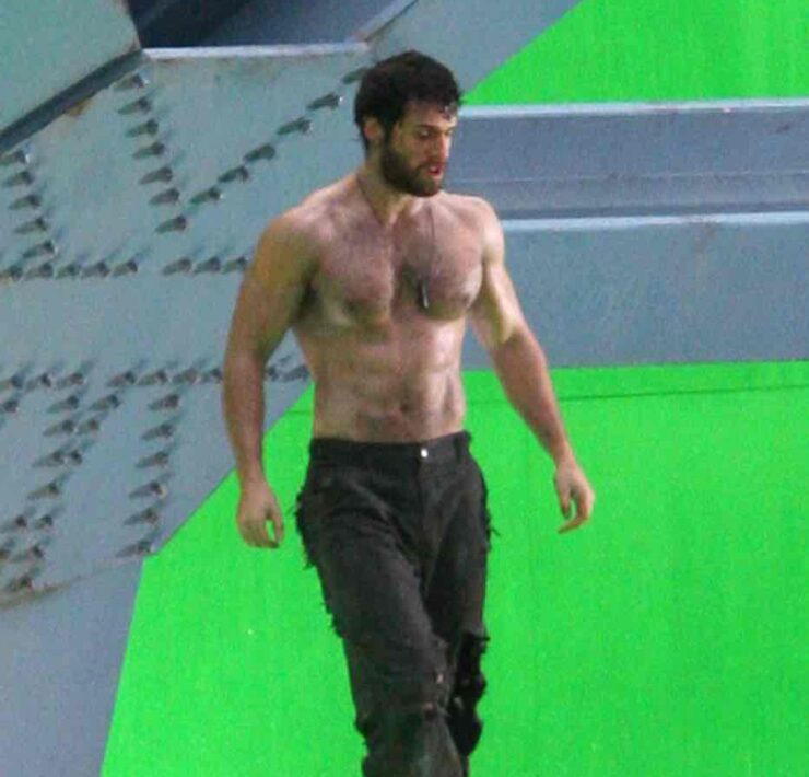 A Shirtless Henry Cavill On The Set Of 'Man Of Steel'