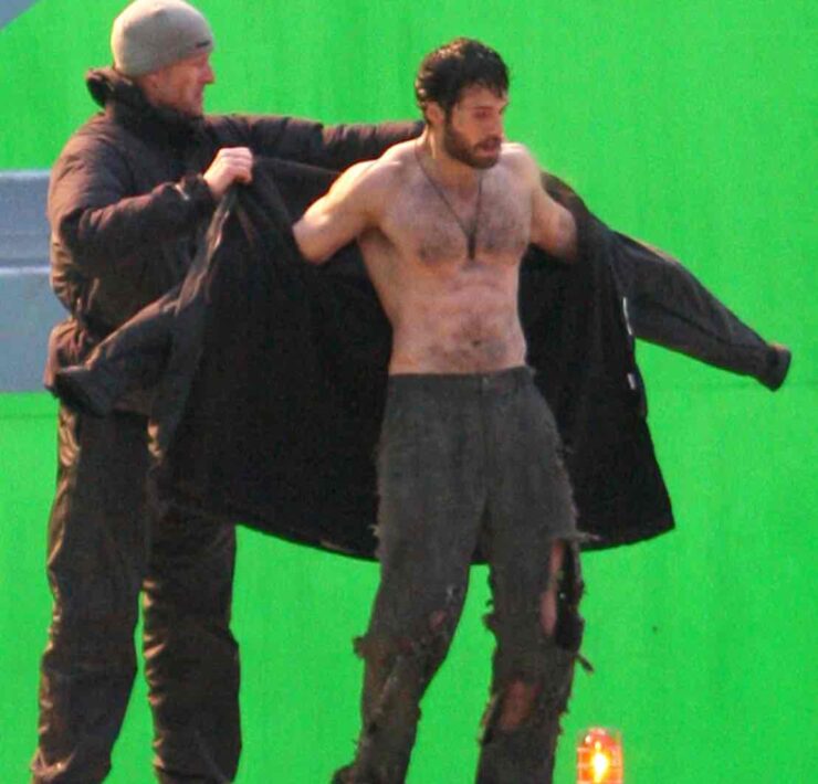 A Shirtless Henry Cavill On The Set Of 'Man Of Steel'