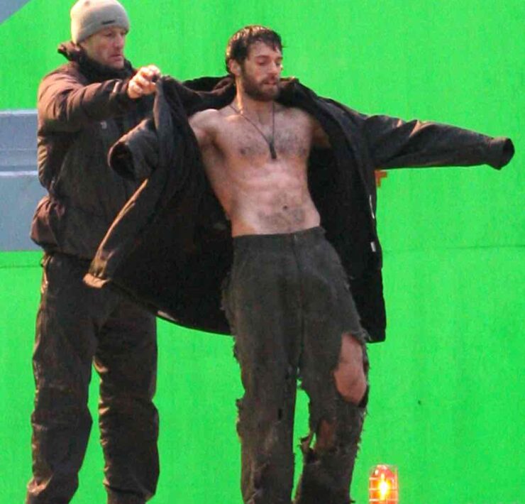 A Shirtless Henry Cavill On The Set Of 'Man Of Steel'