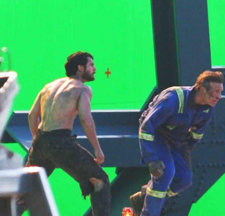 A Shirtless Henry Cavill On The Set Of 'Man Of Steel'