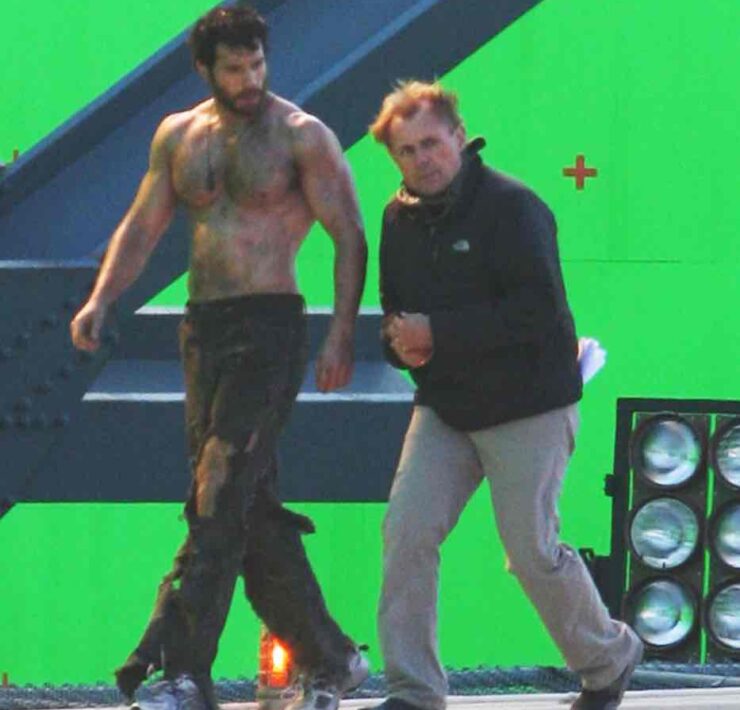 A Shirtless Henry Cavill On The Set Of 'Man Of Steel'