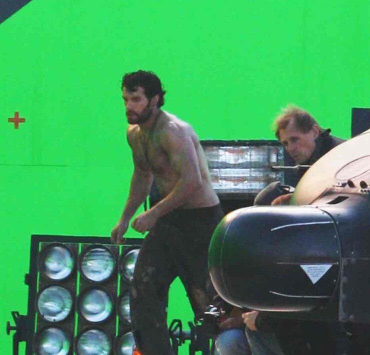 A Shirtless Henry Cavill On The Set Of 'Man Of Steel'