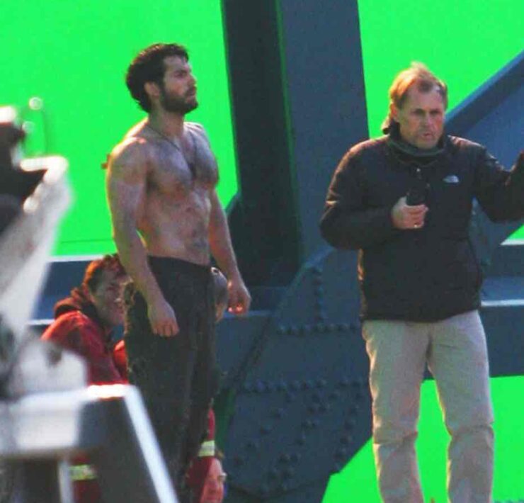 A Shirtless Henry Cavill On The Set Of 'Man Of Steel'