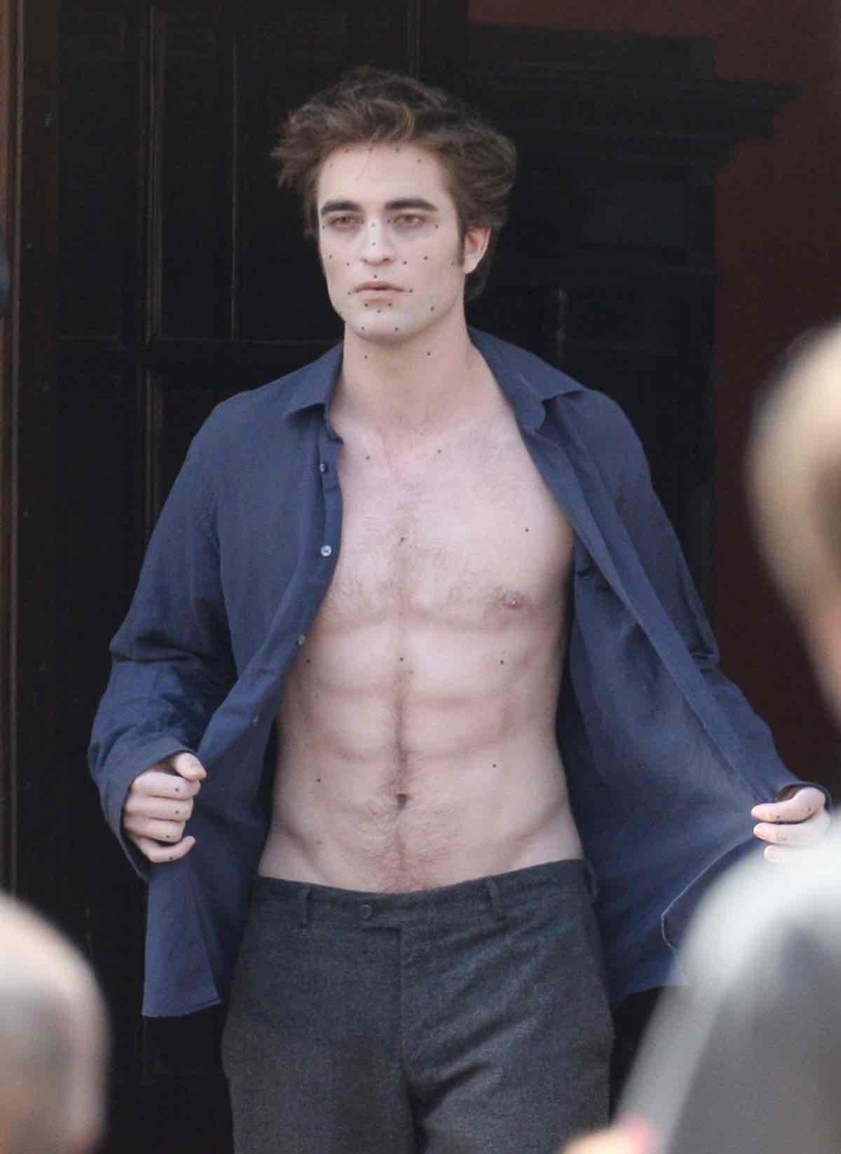 Robert Pattinson in a Classic Scene From 'Twilight' .