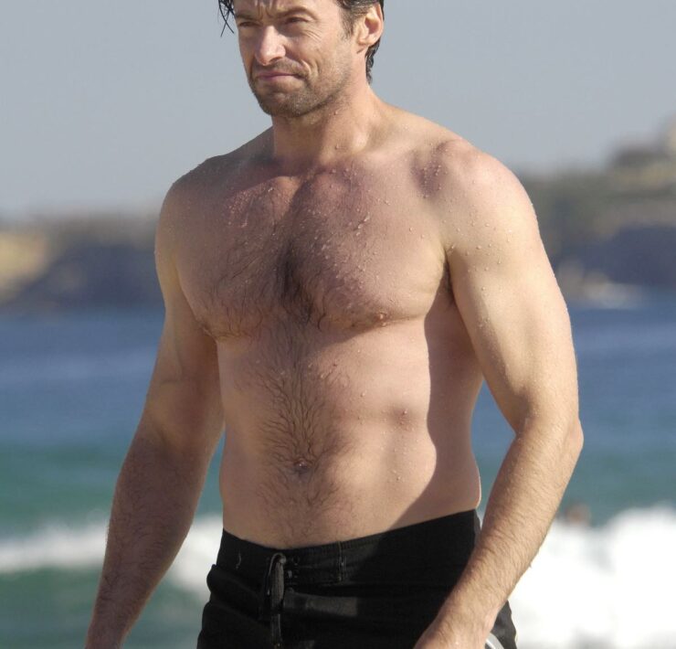 The Jackman family hit the beach