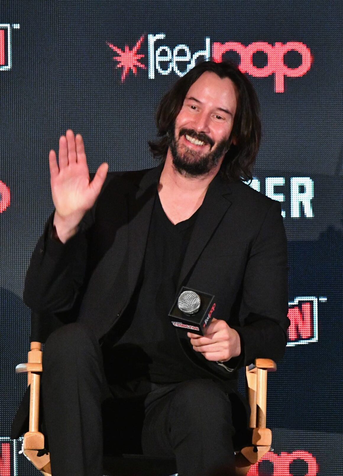 Laurence Fishburne, left, and Keanu Reeves, cast members in John Wick:  Chapter 2, pose together at the premiere of the film at ArcLight Cinemas  on Monday, Jan. 30, 2017, in Los Angeles. (