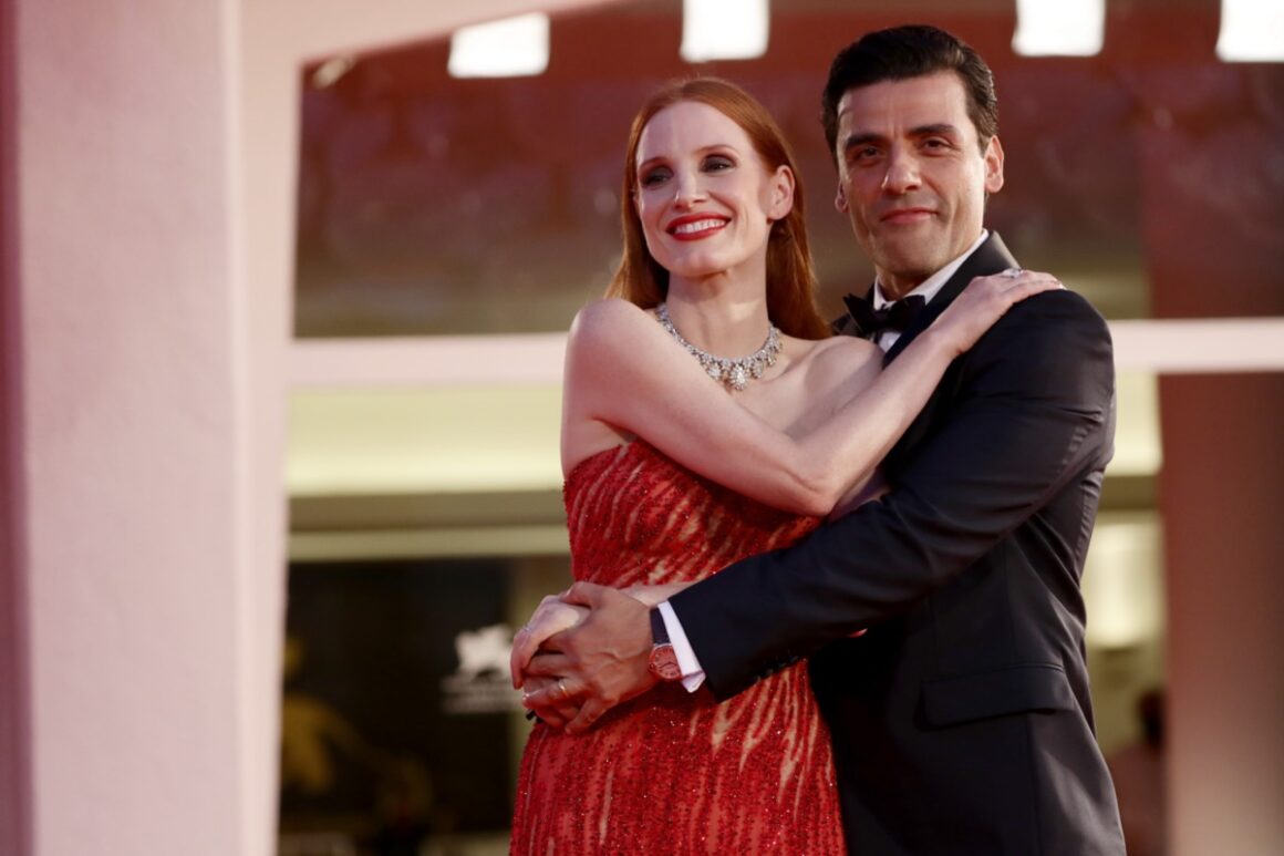 Oscar Isaac and Jessica Chastain "Competencia Oficial" Red Carpet - The 78th Venice International Film Festival