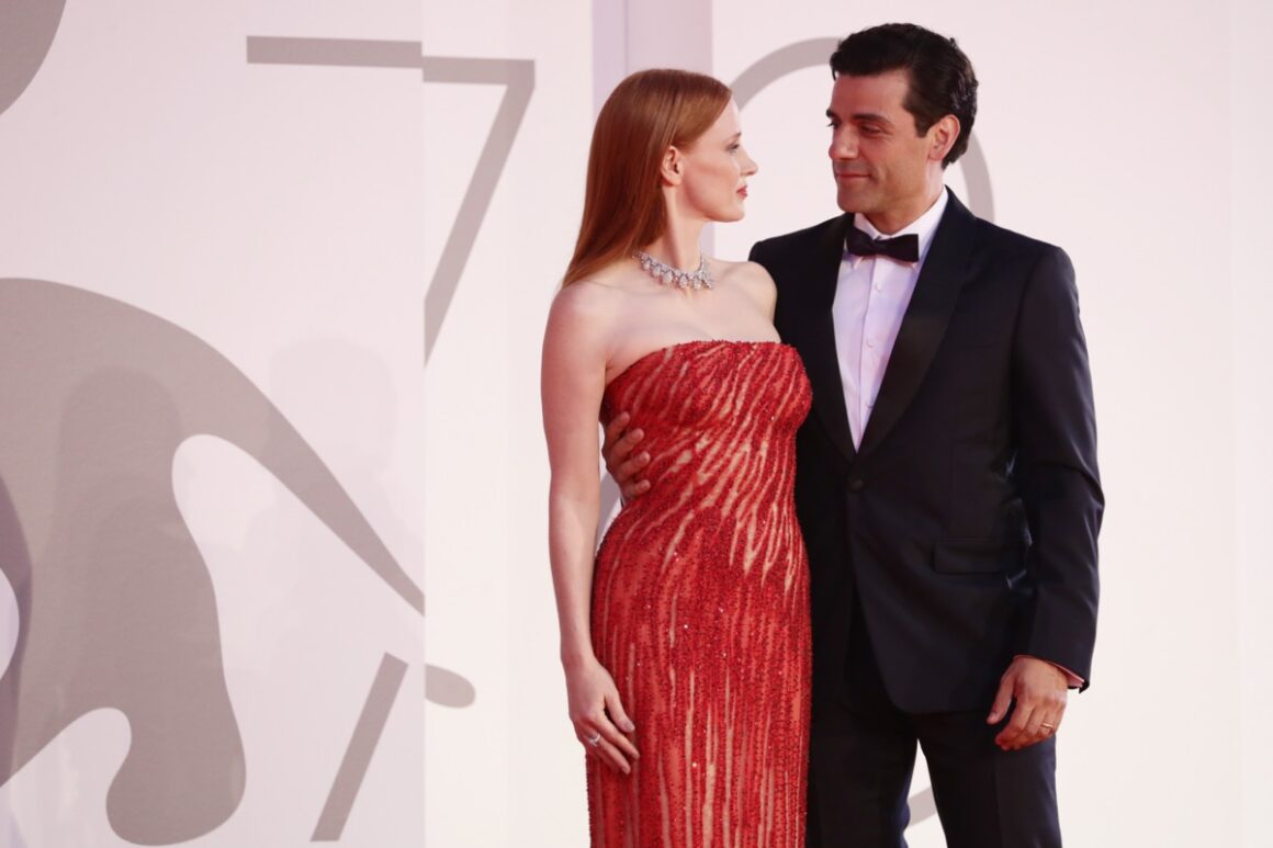 Oscar Isaac and Jessica Chastain "Competencia Oficial" Red Carpet - The 78th Venice International Film Festival