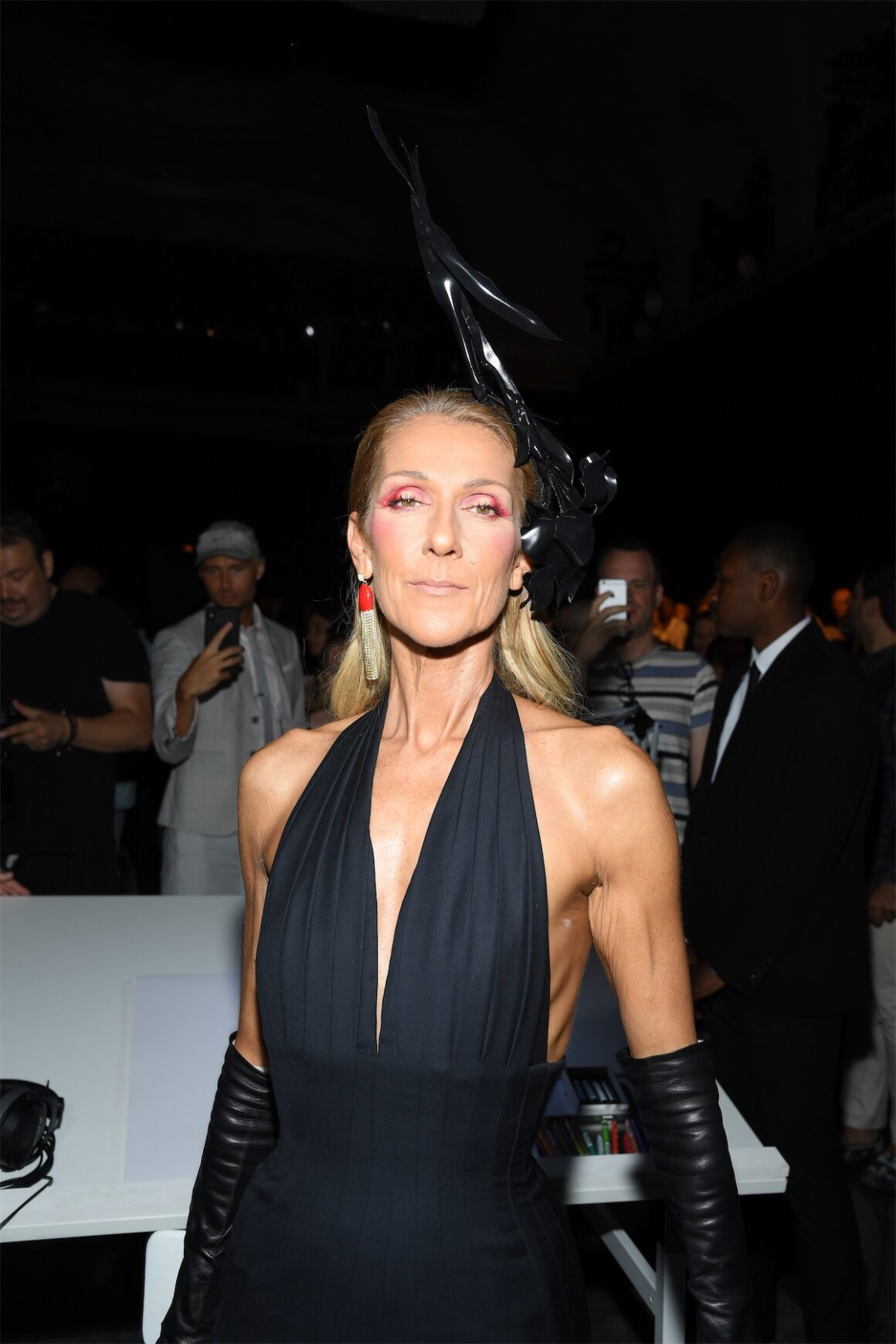 Celine Dion Schiaparelli : Front Row - Paris Fashion Week - Haute Couture Fall/Winter 2019/2020