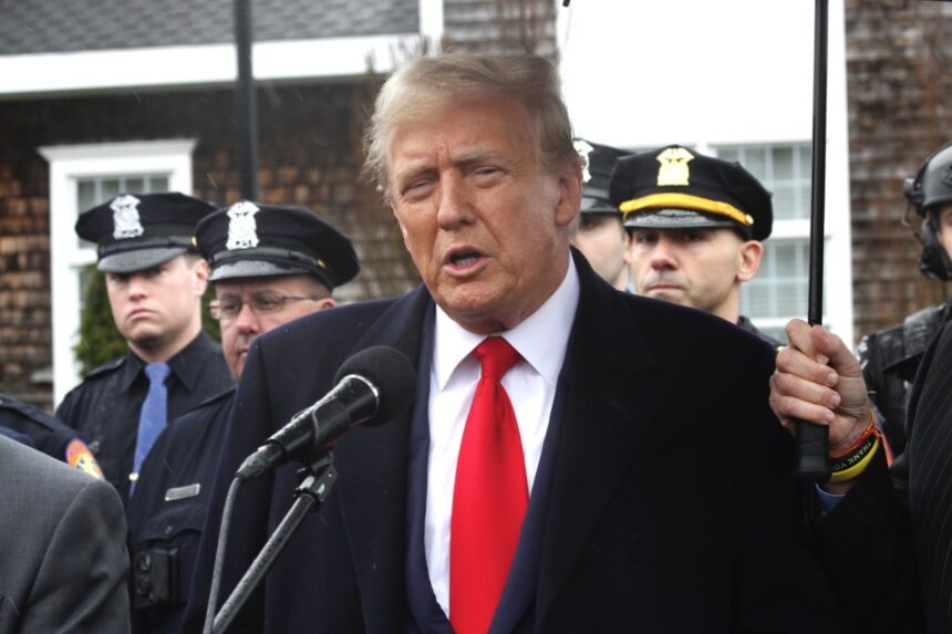Donald Trump Arrives At Wake For Fallen NYPD Officer Jonathan Diller