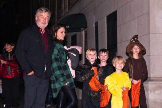 Alec Baldwin And Hilaria Baldwin Out In NYC Trick Or Treating