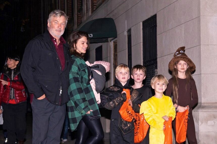 Alec Baldwin And Hilaria Baldwin Out In NYC Trick Or Treating