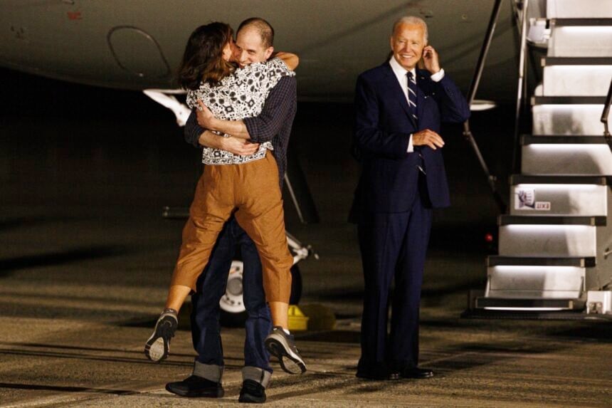 President Joe Biden Greets Released Russian Prisoners At Andrews Air Force Base