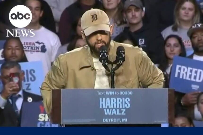 Eminem Kamala Harris rally