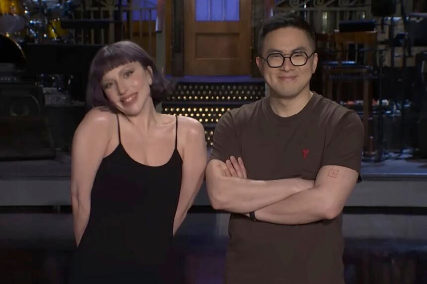 Lady Gaga and Bowen Yang