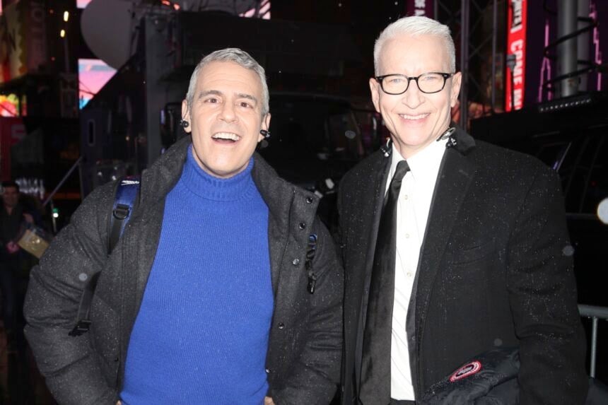 Andy Cohen and Anderson Cooper New Years Eve 2023 in Times Square