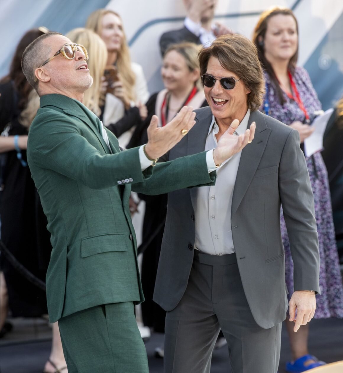 Tom Cruise and Brad Pitt Celebrities attend the European Premiere of ‘F1 The Movie’ at Cineworld, Leicester Square