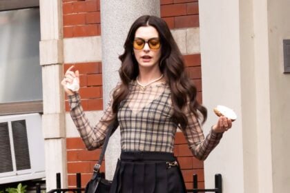 Anne Hathaway On Location Filming 'The Devil Wears Prada 2' In New York