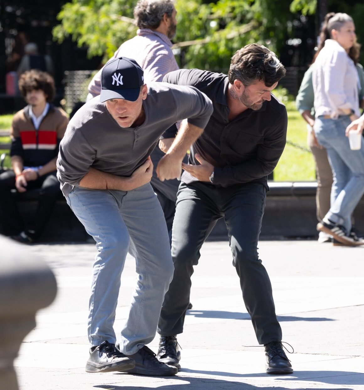 Sam Worthington And Billy MacLellan Filming On The ‘I Will Find You’ Set In New York City