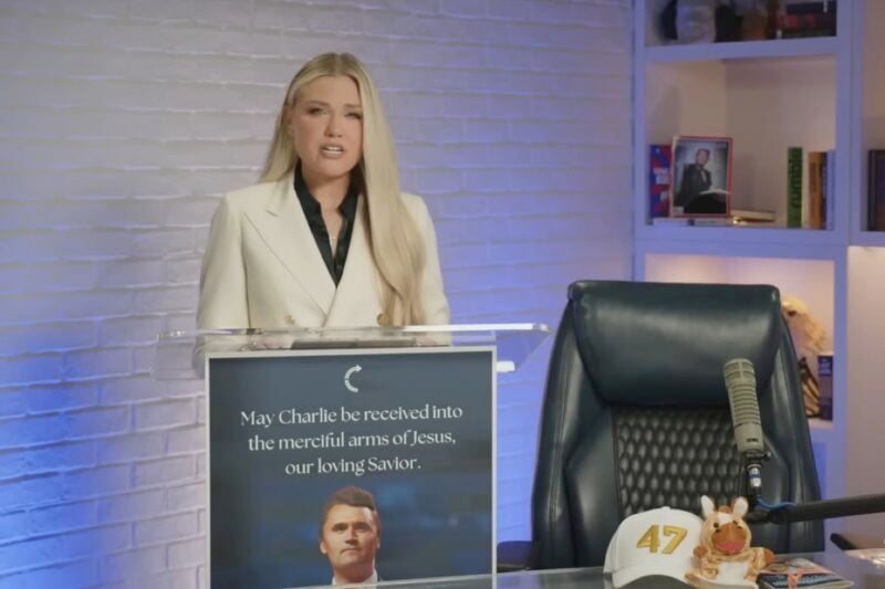 Charlie Kirk’s widow, Erika Kirk, blames unspecified ‘evildoers’ for the murder of her husband