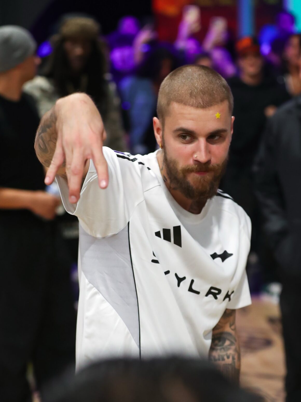 Justin Bieber at the SKYLRK vs Ah & Co. futsal game for The League