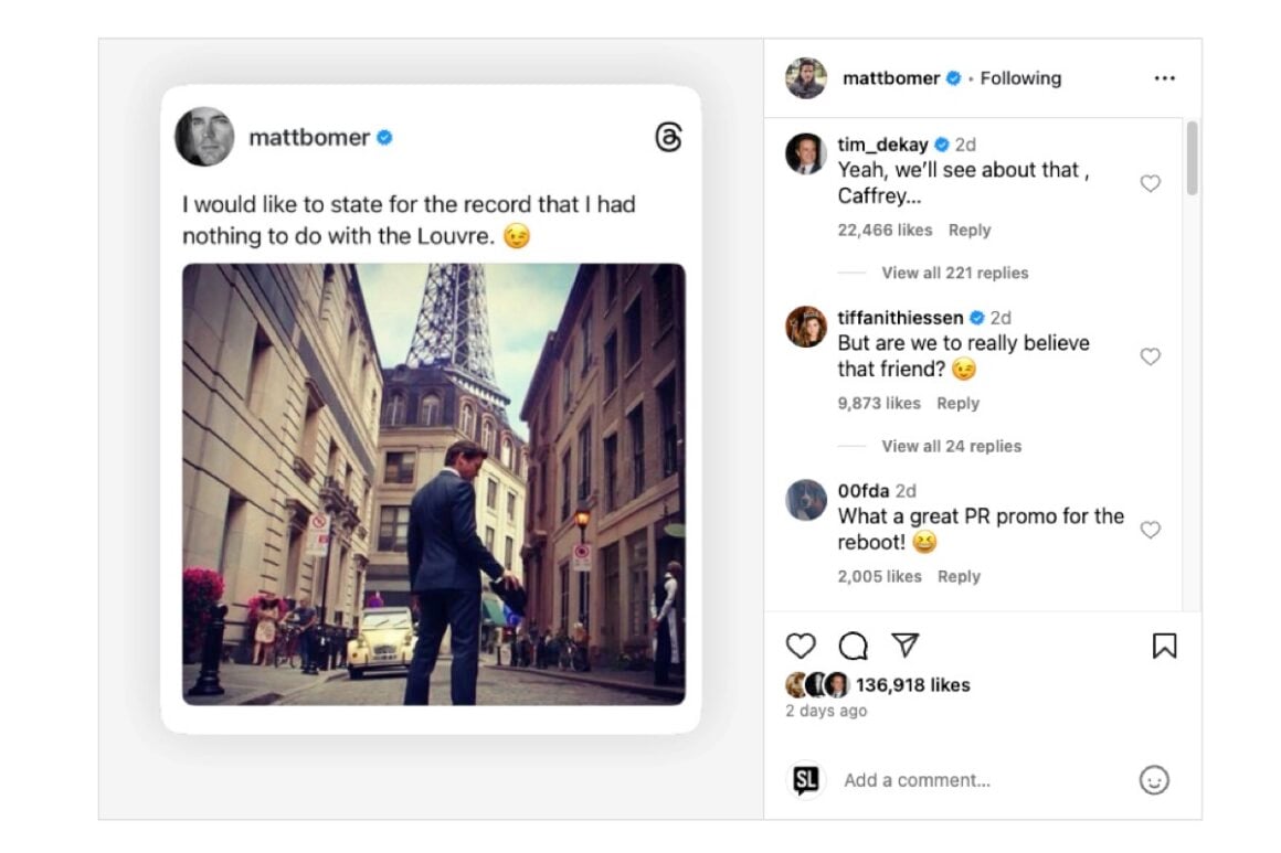 Matt Bomer Instagram post