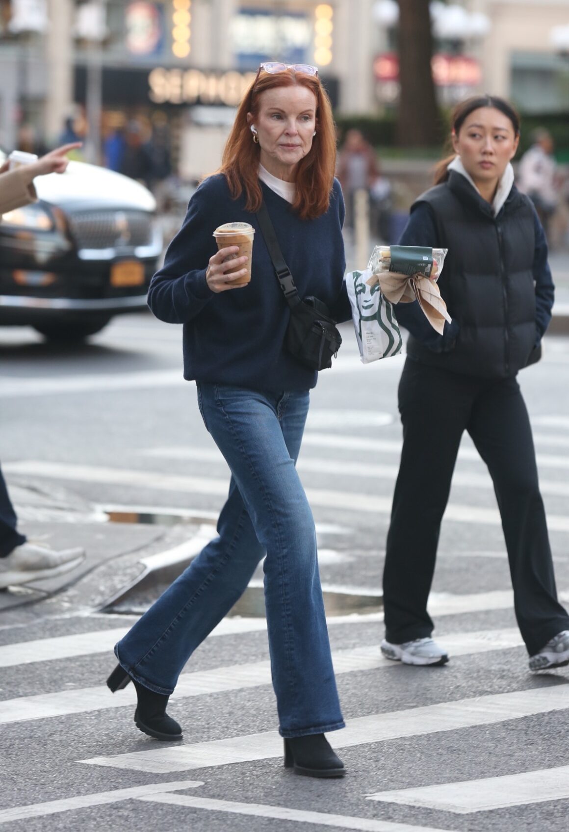 Marcia Cross Goes To Starbucks In New York City
