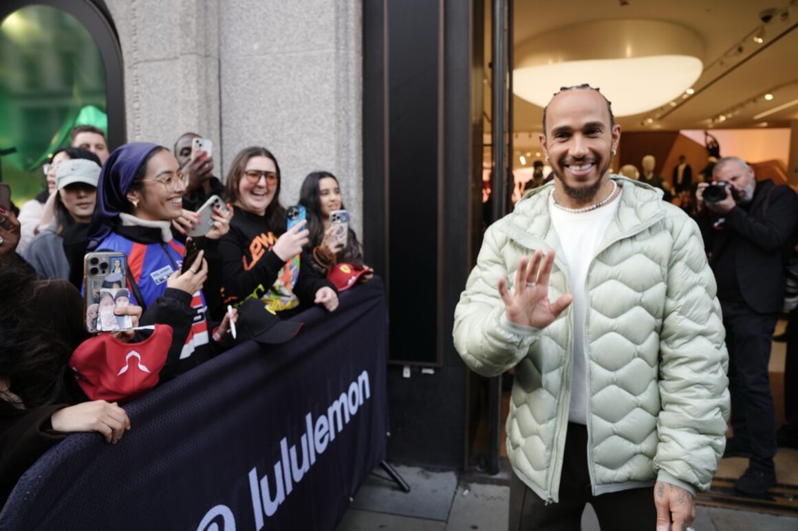 Lewis Hamilton Meets Fans At Lululemon