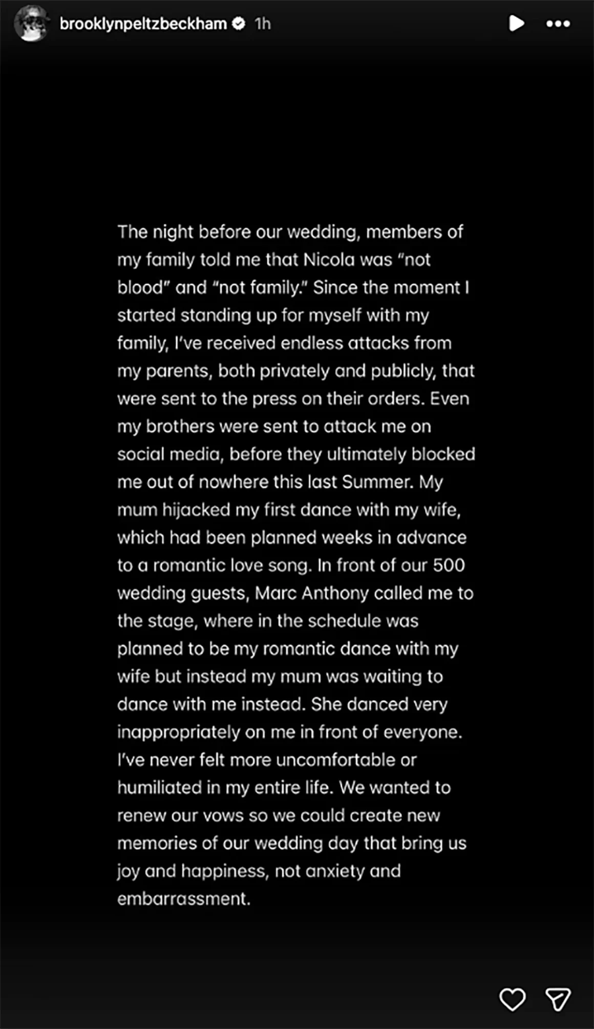 Brooklyn Beckham Instagram Story