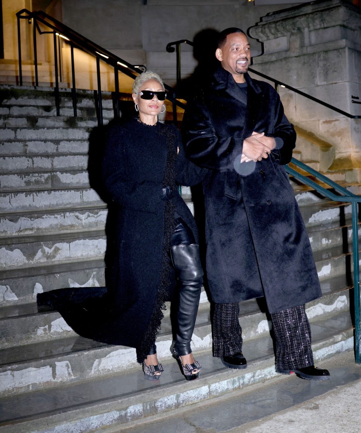 Jada Pinkett and Will Smith spotted during Paris Men's Fashion Week