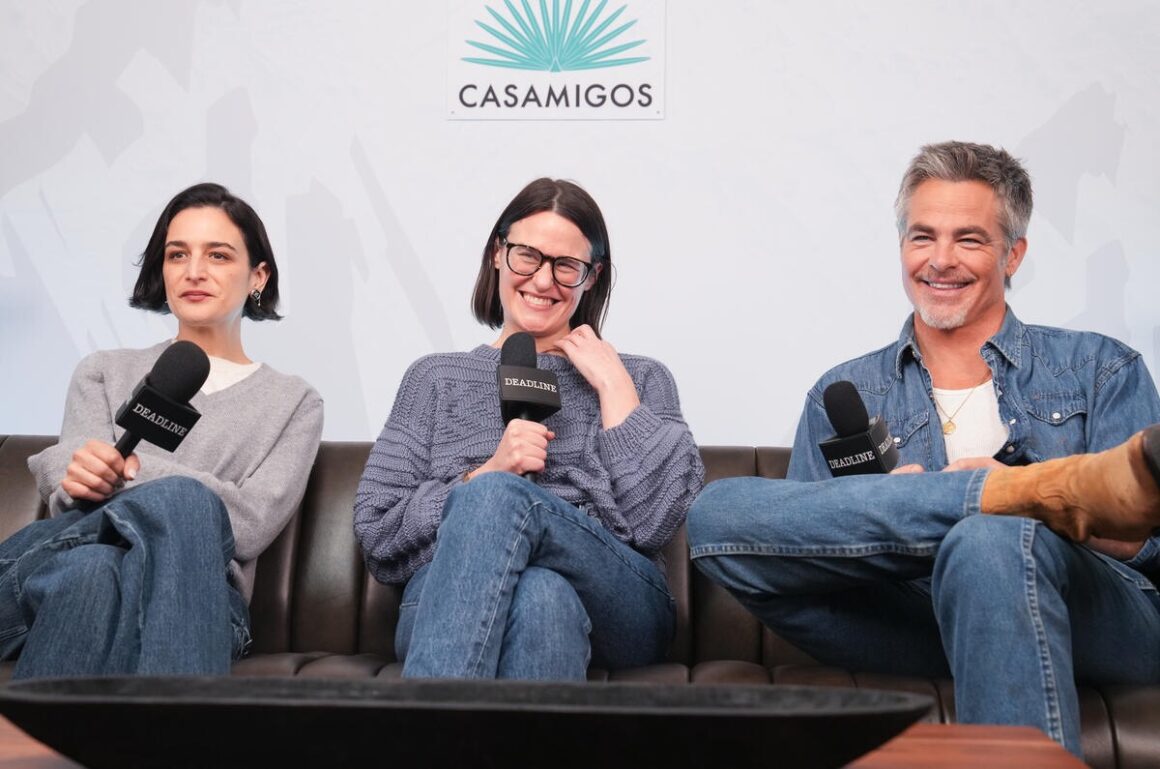 Jenny Slate, Rachel Lambert and Chris Pine