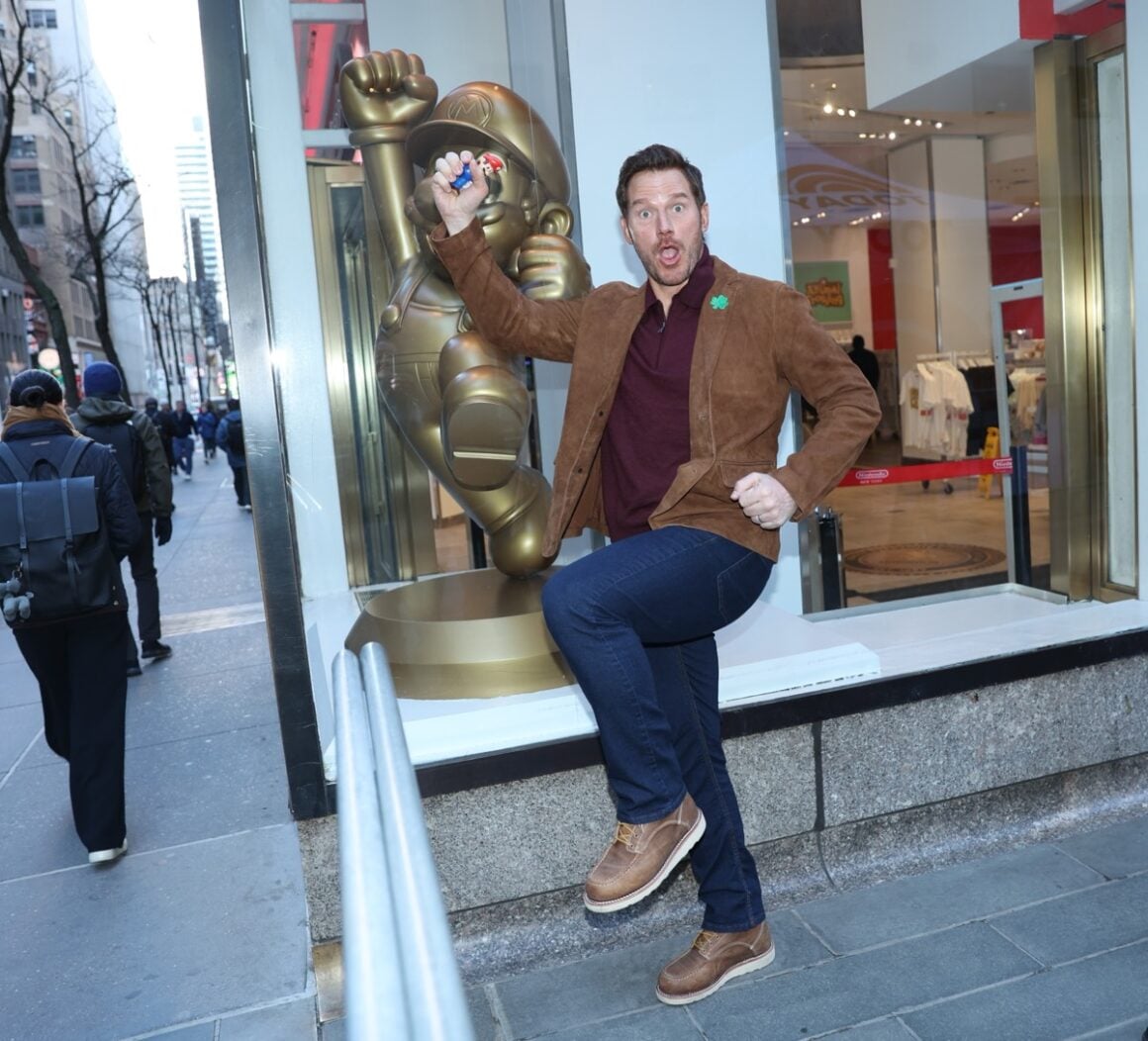 Chris Pratt promoting new movie 'The Super Mario Galaxy' outside 'Today' show studios