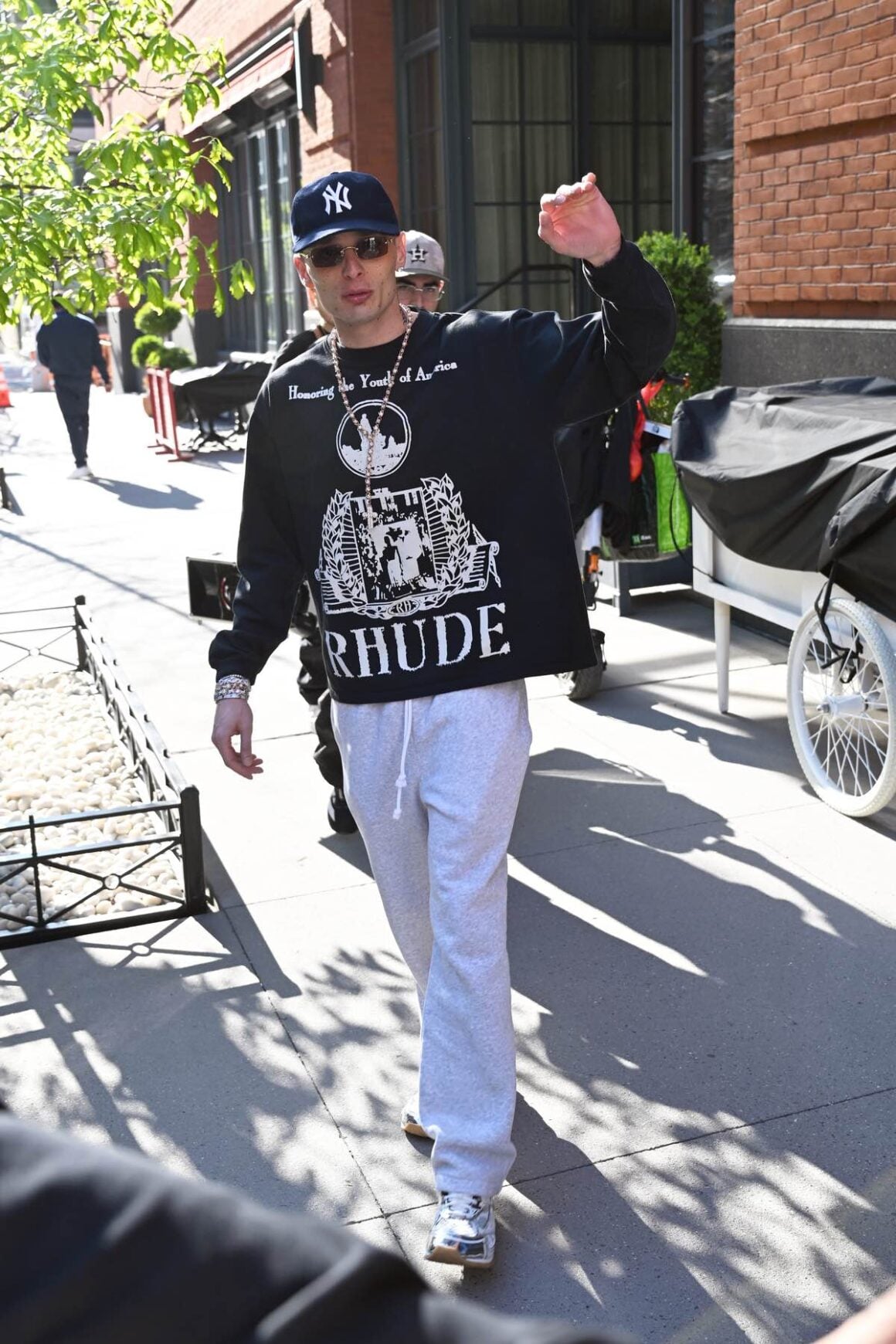 Peso Pluma Departs His Hotel In New York City