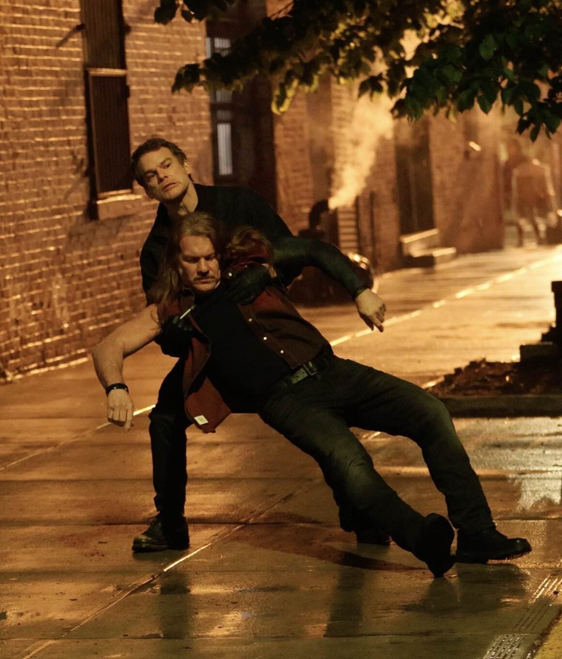 Michael C. Hall And Chris Jericho Filming ‘Dexter: Resurrection’ In New York City