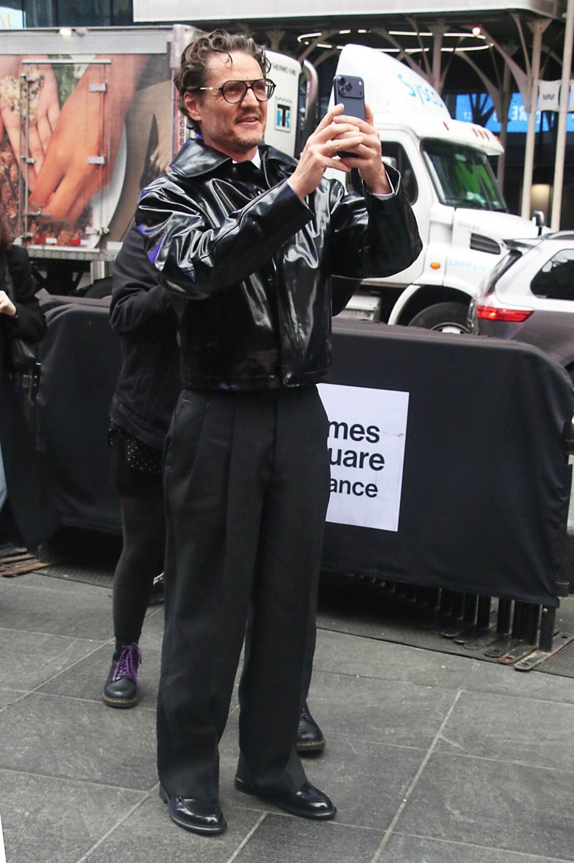 Pedro Pascal visits Times Square to promote 'Star Wars: The Mandalorian and Grogu'