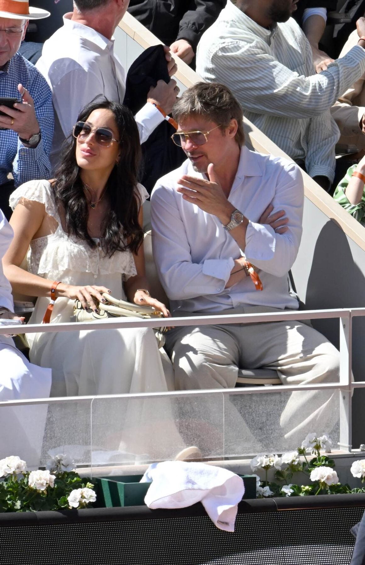 Brad Pitt And Ines de Ramon At The 2026 French Open