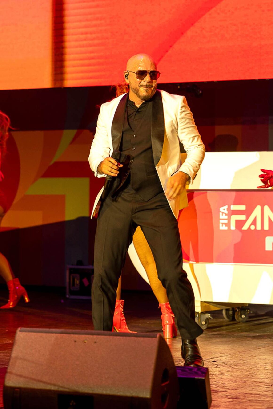 Pitbull Performing At The FIFA Fan Fest