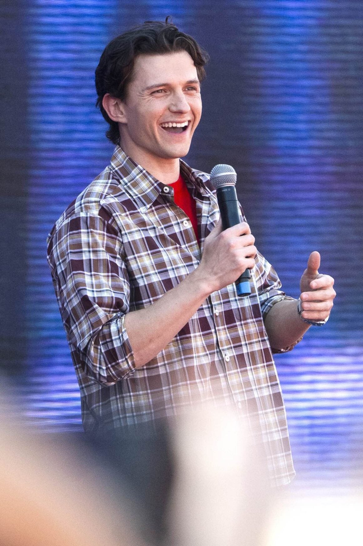 Tom Holland Promotes 'Spider-Man: Brand New Day' At Spanish World Cup Fan Zone In Madrid