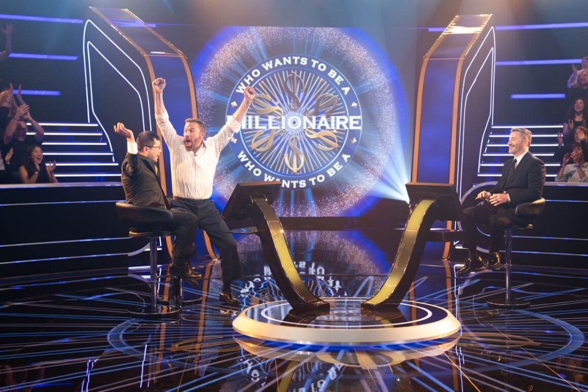 Ben Affleck Won $1 Million on Who Wants to Be a Millionaire, and Jimmy Kimmel Got the Credit 2 JAMIE DING, BEN AFFLECK, JIMMY KIMMEL
