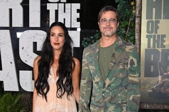 Ines de Ramon and Brad Pitt