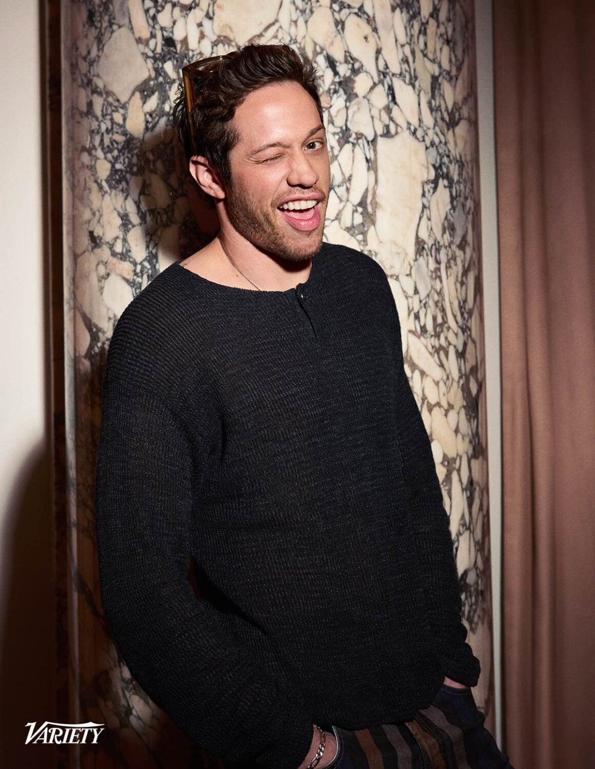 Pete Davidson Defends Ariana Grande and Sends Love to Kim Kardashian as He Opens Up About His Famous Exes 3 Pete Davidson for Variety