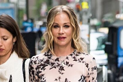 Christina Applegate and Seth Rogen are seen arriving to the 'The Late Show With Stephen Colbert' in New York