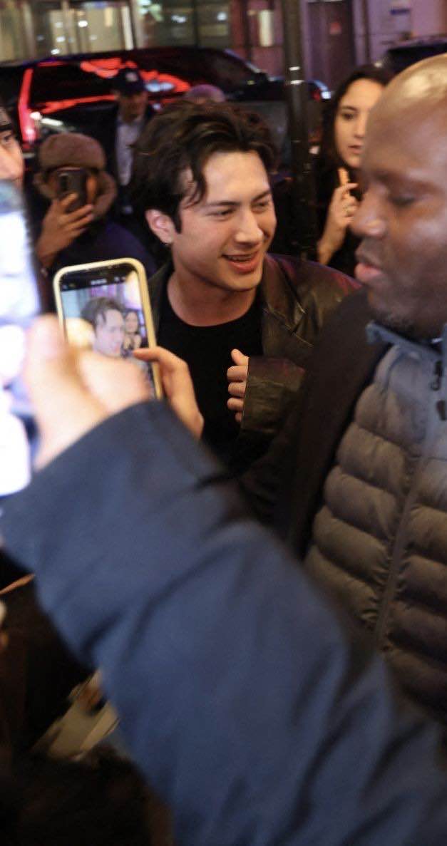 'Heated Rivalry' star Hudson Williams arrives to an afterparty for Saturday Night Live in New York City