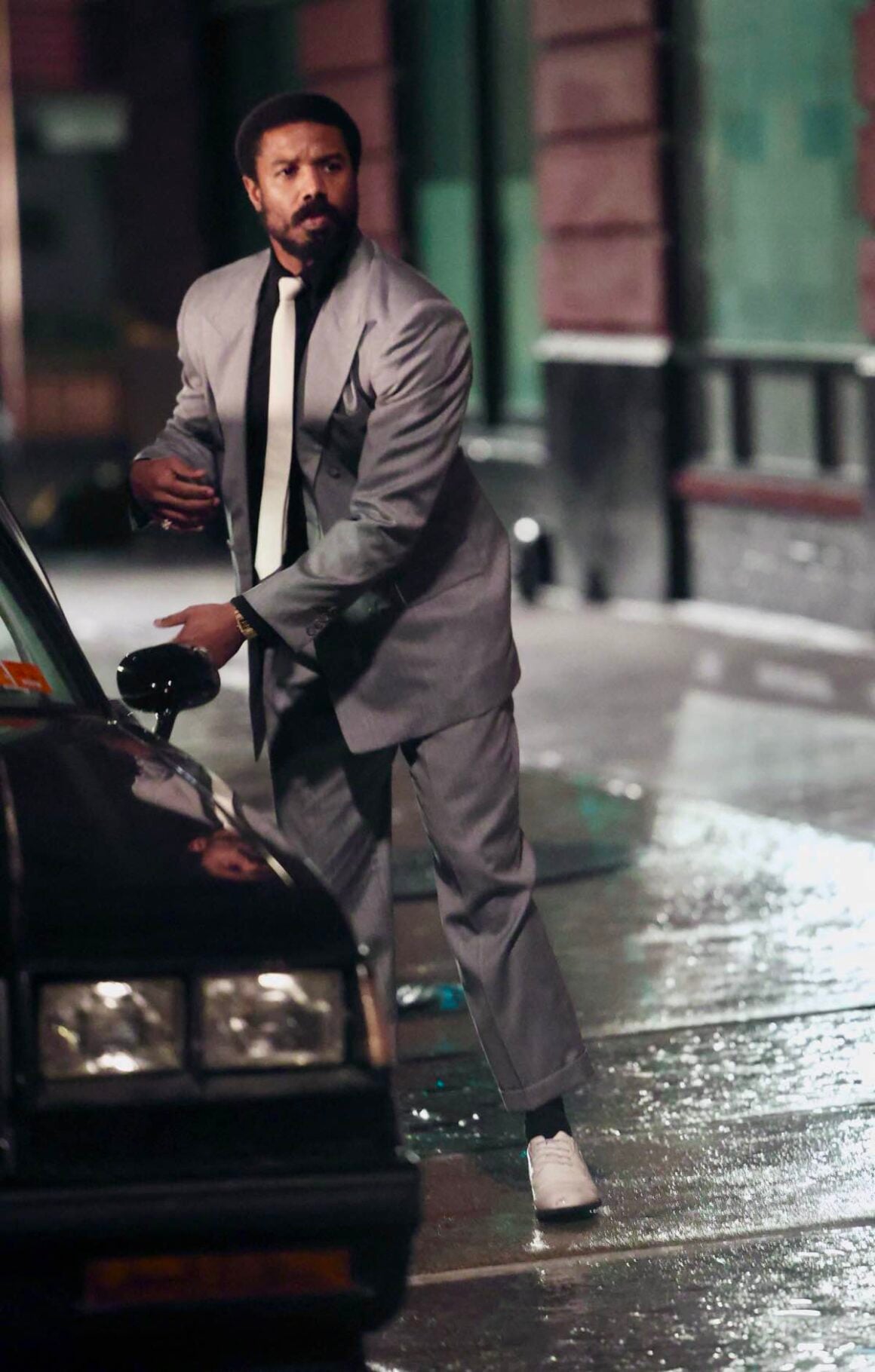 Man Arrested After Allegedly Pulling Butcher Knife on Set of Michael B Jordan's Miami Vice '85 in Brooklyn 4 Michael B. Jordan is seen on the set of 'Miami Vice'